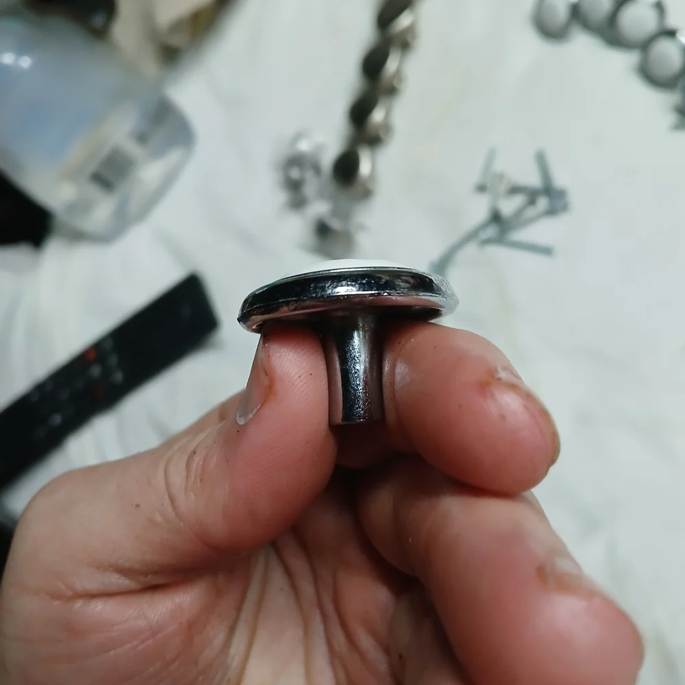 Laurey First Family 1-1/4 in. Chrome and White Round Cabinet Knob. x6